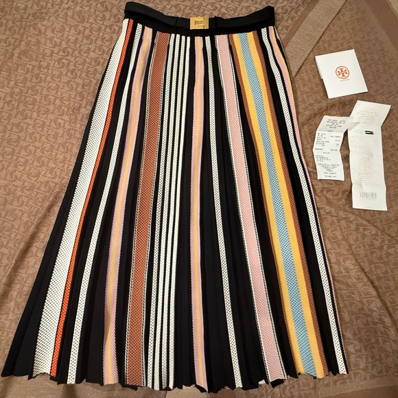 Tory Burch Dresses & Skirts - TORY BURCH Pleated Striped Multicolour Midi Skirt in XS in GREAT CONDITION
